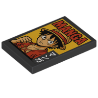 Lecture - Accessoire - Manga One Bricks inspi One Piece 2x3 studs (H016) - plaque Lego imprimée