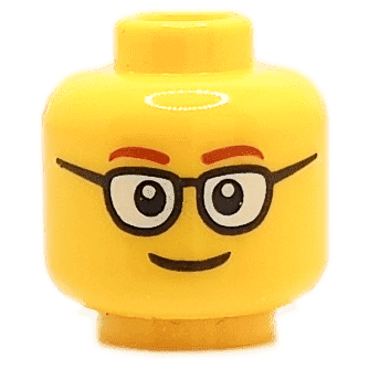 Cadre briques Lego Homme - Visage jaune - Lunettes sourcils marrons (1327) - Lego