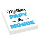 Figurine personnalisée - Plaque - "Meilleur papy du monde"- plaque Lego personnalisée, fête des grands pères, bonne fête Papy