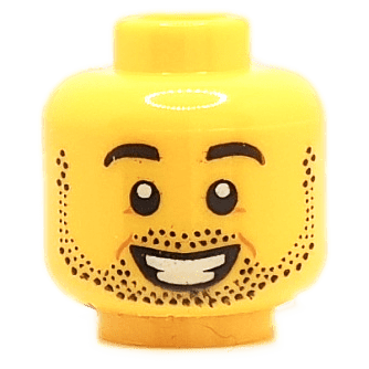 Homme - Visage jaune - Barbe noire souriant (1340) - Lego