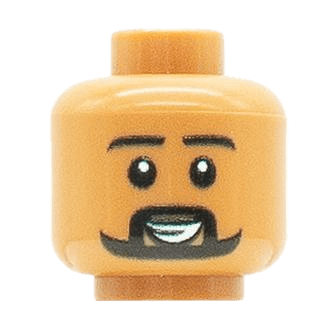Homme - Visage marron - Sourire barbe (M1601)