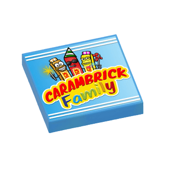 Figurine personnalisée - Aliment - Paquet de bonbons CARAMBRICK Family", carambar, bonbec, sucrerie, accessoire Lego enfant