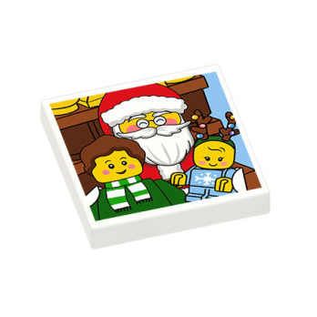Figurine personnalisée - Photo souvenir des enfants avec Le Père Noël - brique Lego imprimée