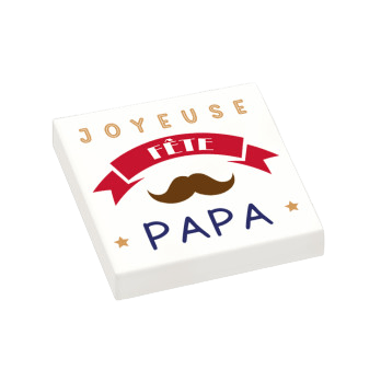 Figurine personnalisée - Plaque "Joyeuse fête Papa" moustache - plaque Lego personnalisée, fête des pères, bonne fête Papa, moustache