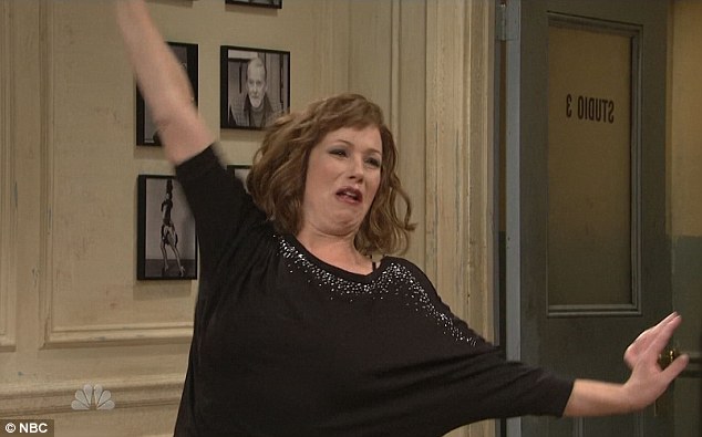 Dancing queen: Christina does a series of impressive and fast-paced dance moves in the skit