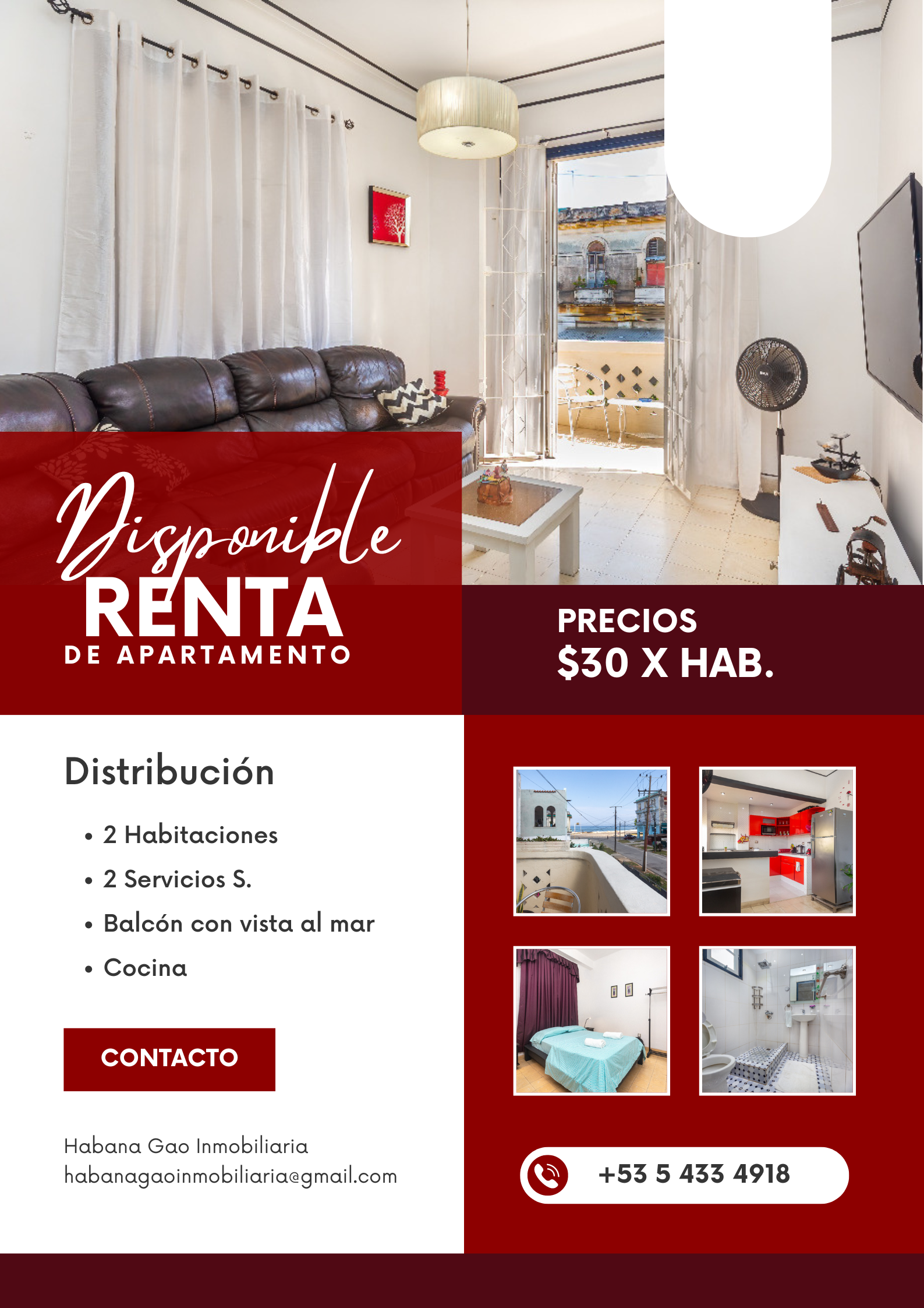 Renta de Aparatemnto en el Vedado