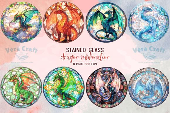 Stained Glass Dragon Sublimation Designs