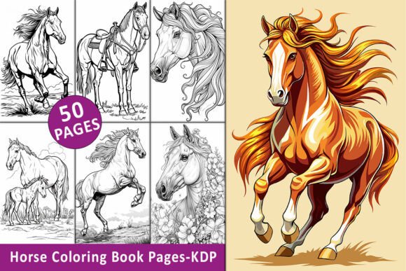 Galloping Freedom: Coloring Pages with Majestic Horses