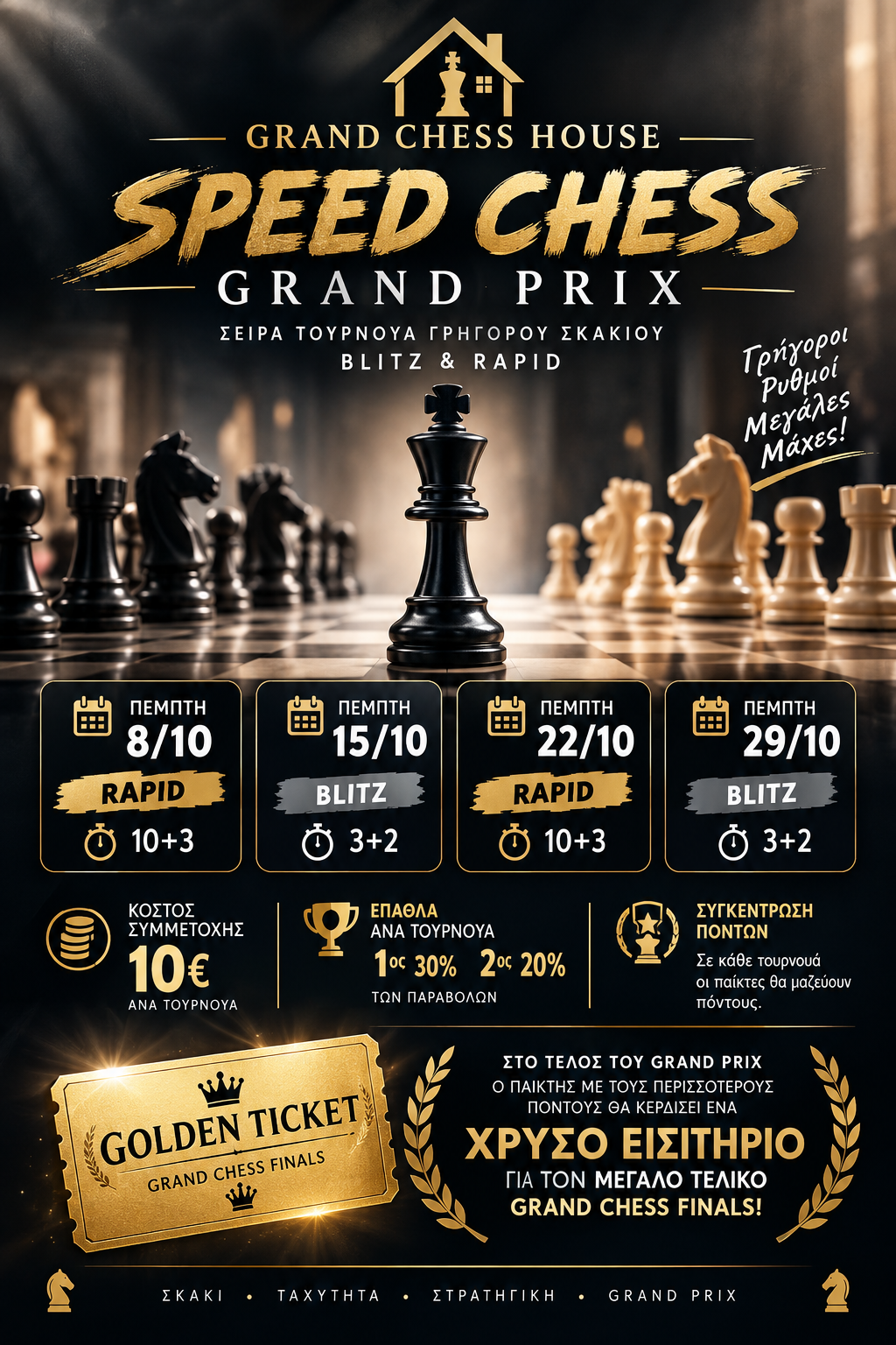 Grand Chess House Speed Chess Blitz 3'+2''