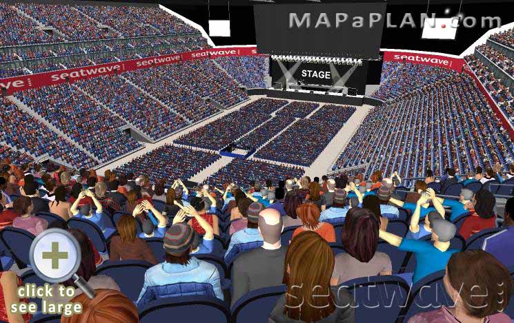 The O2 Arena London seating plan Block 415 Row K view