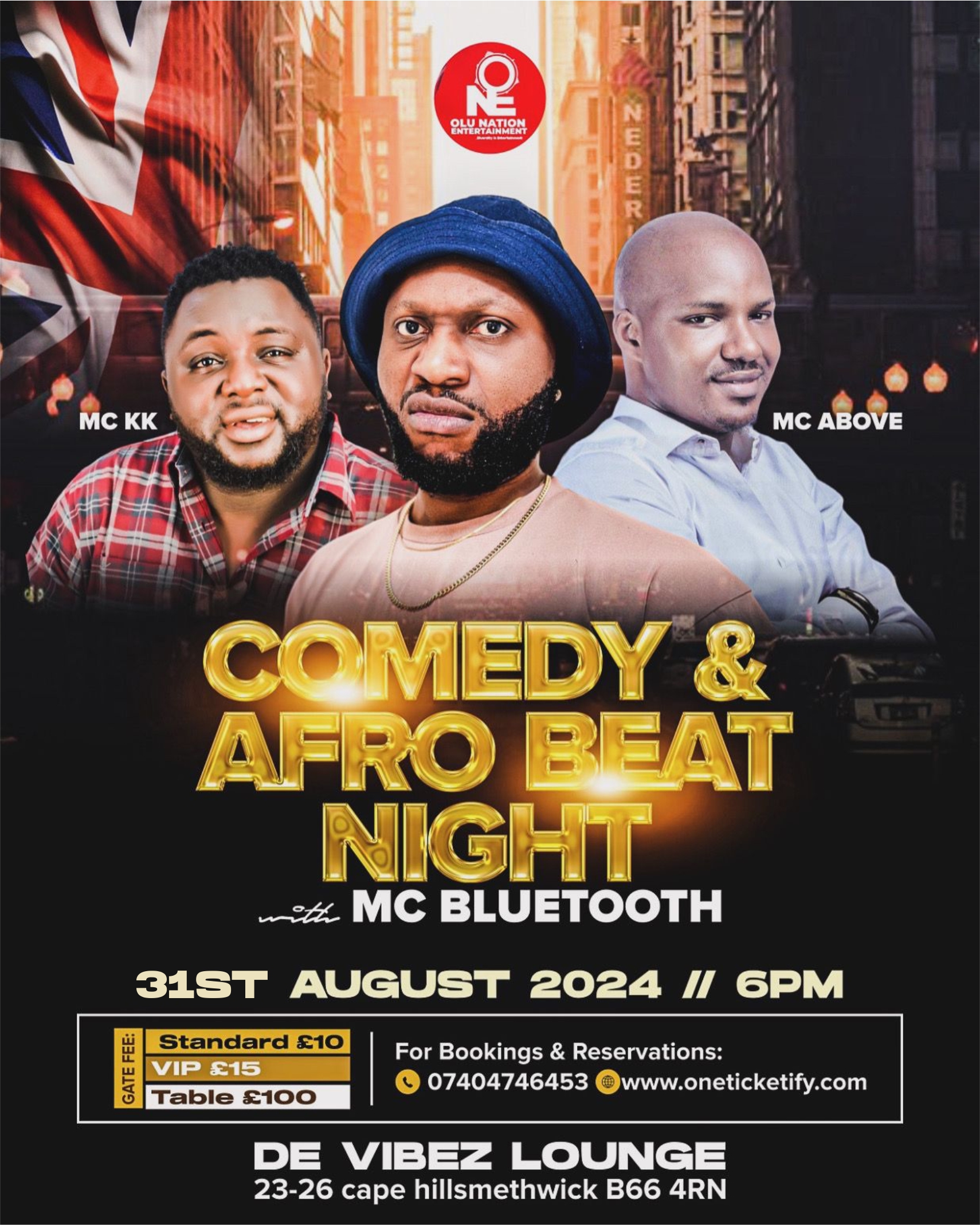 COMEDY NIGHT AND AFROBEAT with BLUETOOTH