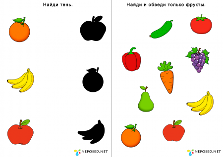 тематический комплект на тему фрукты