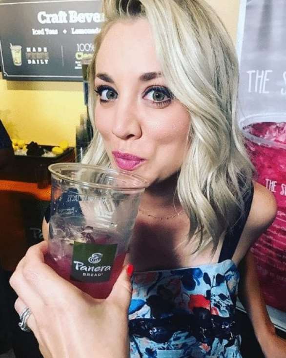 kaley cuoco drinking