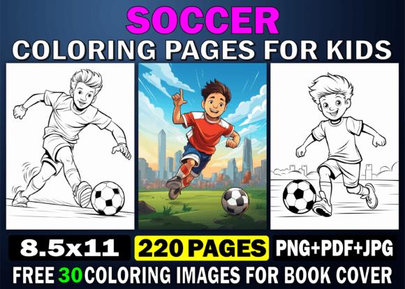 Soccer Coloring Pages for Kids featuring dynamic player illustrations