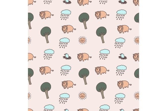 Animal and nature coloring pattern