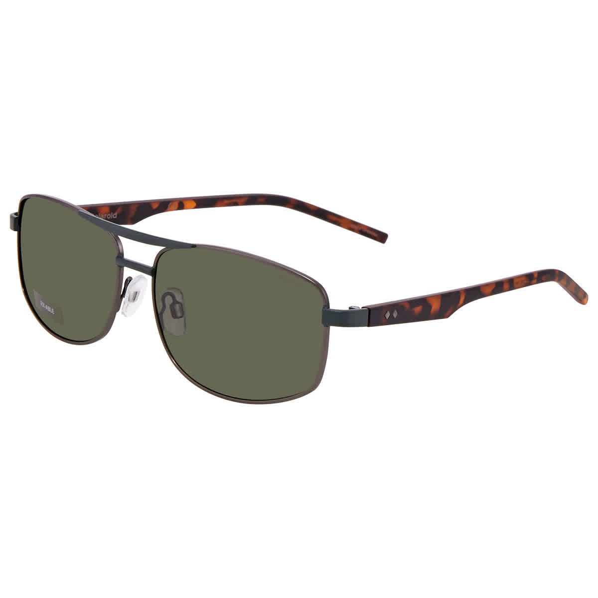 Polaroid Core Core Green Polarized Rectangular Sunglasses Pld 2040/s 0vxt 00 59 In Green,grey