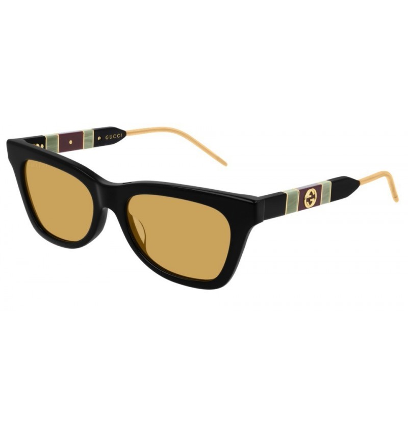 Gucci Yellow Cat-eye Ladies Sunglasses Gg0598s 004 53 In Black,yellow