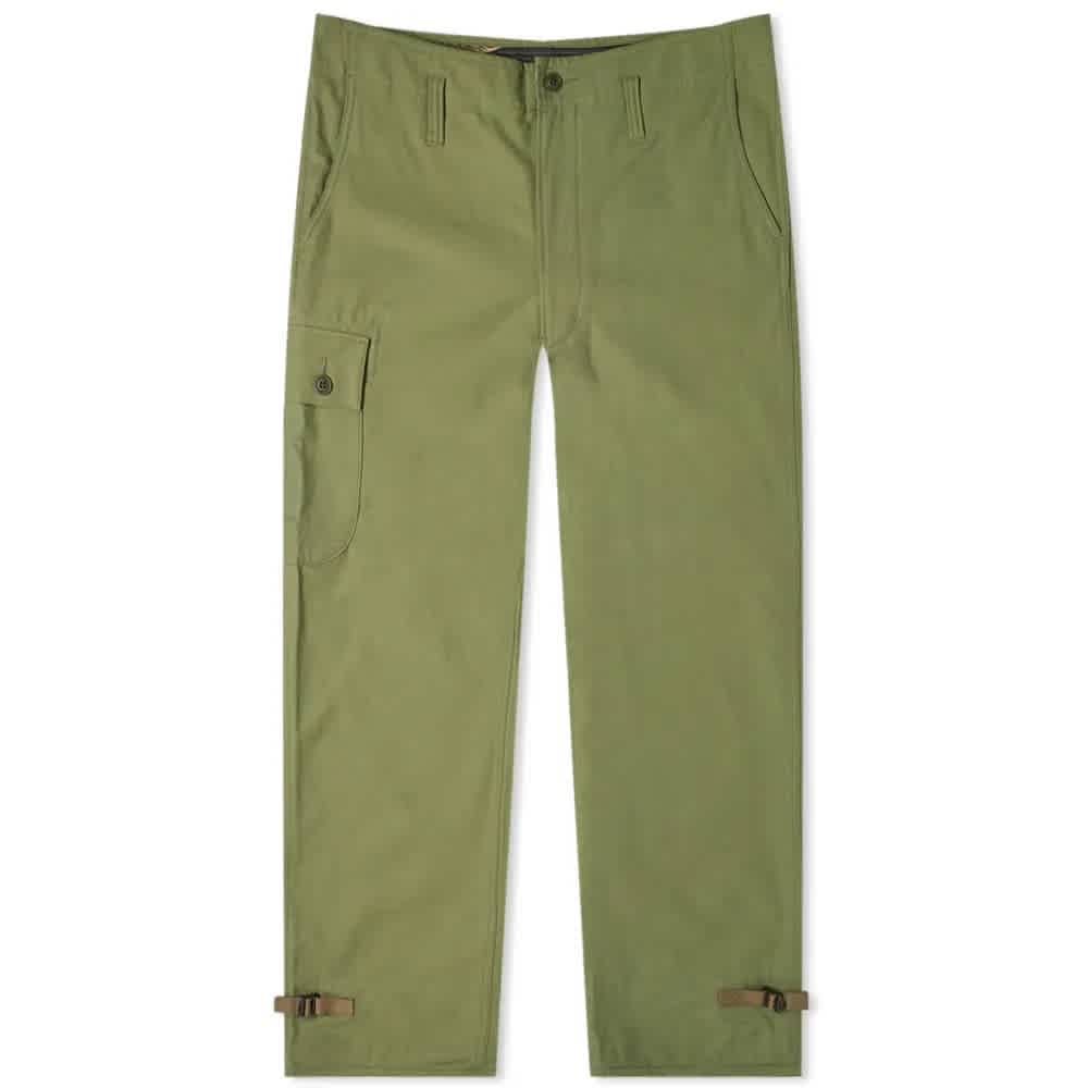 JUNYA WATANABE MENS BUCKLE-DETAIL CARGO TROUSERS IN GREEN