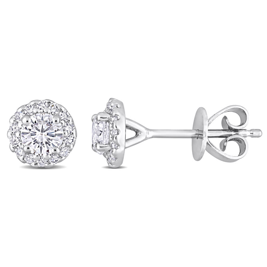 Amour 5/8 Ct Tdw Diamond Cluster Stud Earrings In Platinum In White