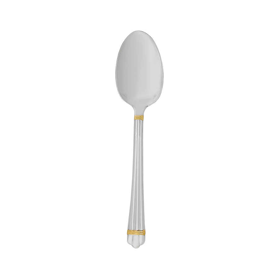 Christofle Silver Plated Aria Gold Soup Spoon 10-22-002 In Gold / Silver