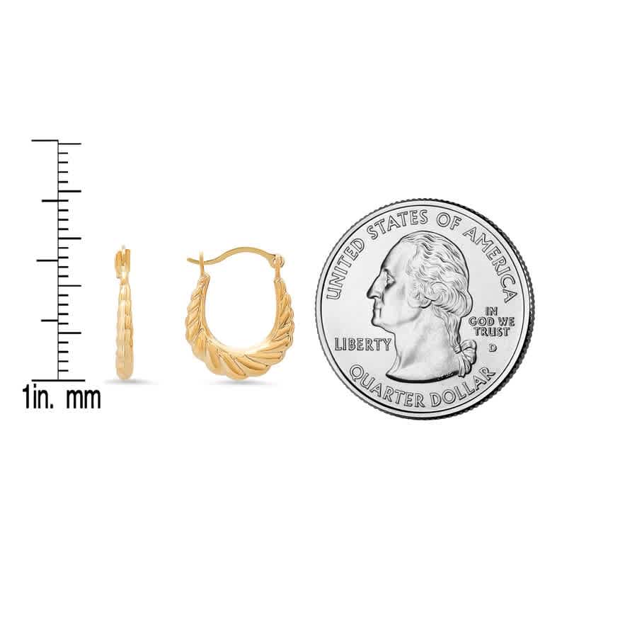 Kylie Harper 10k Yellow Gold Petite 15mm U Shaped Swirl Hoop Earrings In Gold-tone