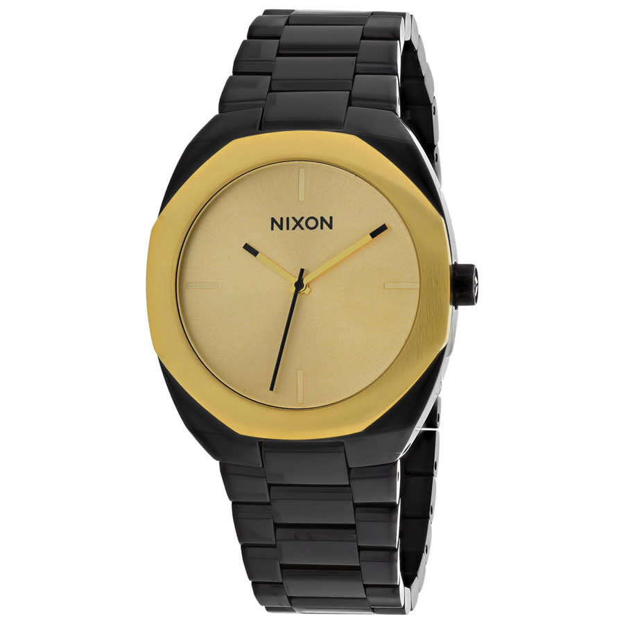 Nixon Time Teller Matte Black, Gold, & Burgundy Watch