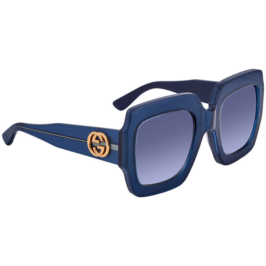 GUCCI BLUE GRADIENT SQUARE LADIES SUNGLASSES GG0178S00654