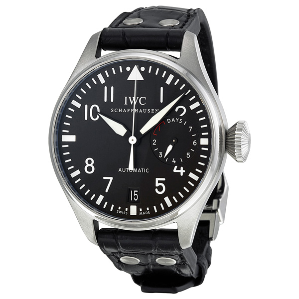 Pre-owned Iwc Schaffhausen  Iwc Pilot Automatic Black Dial Mens Watch Iw500901 In Black,silver Tone