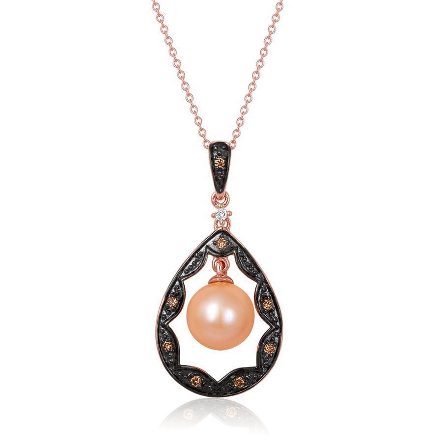 Le Vian Ladies' Wisdom Pearls Fashion Pendant In 14k Strawberry Gold In Pink