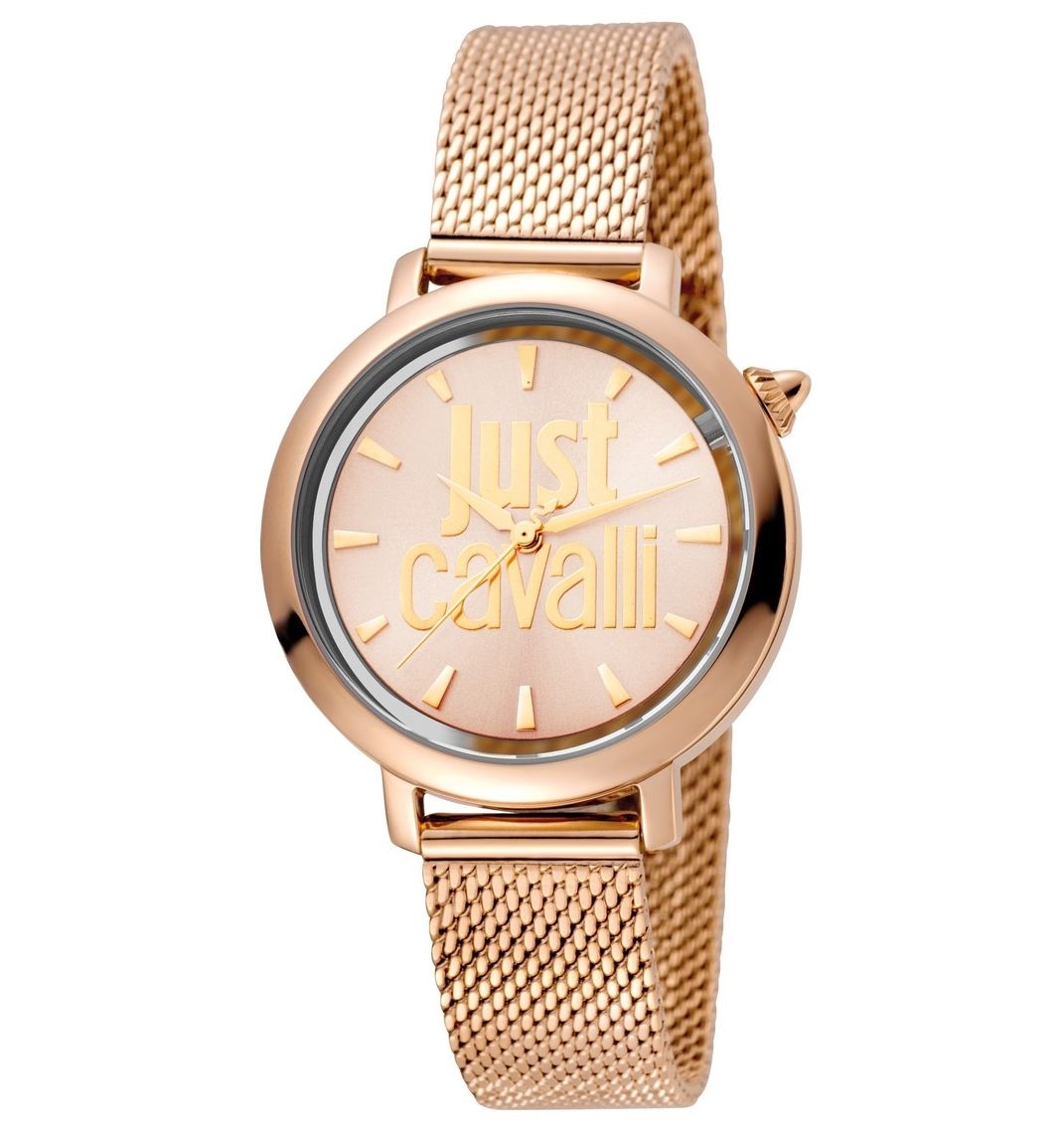 Just Cavalli Logo Rose Gold Dial Ladies Watch Jc1l007m0075 In Gold Tone,pink,rose Gold Tone