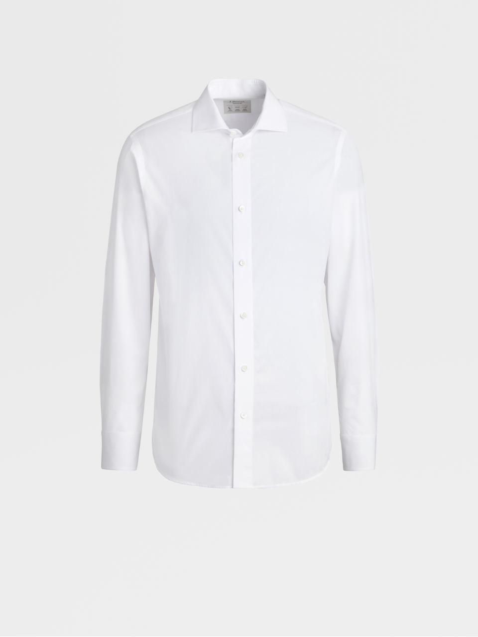 Ermenegildo Zegna Mens White Slim-fit Dress Shirt
