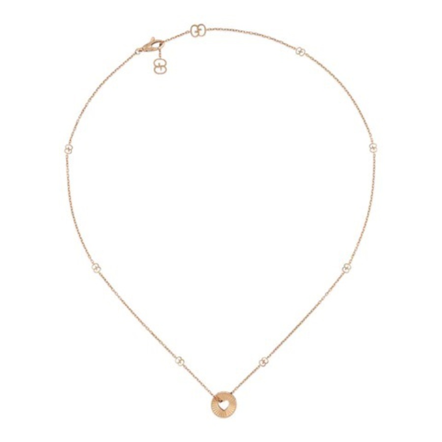 Gucci Icon 18kt Rose Gold Open Heart Chain Necklace - Ybb729373001 In Rose Gold-tone