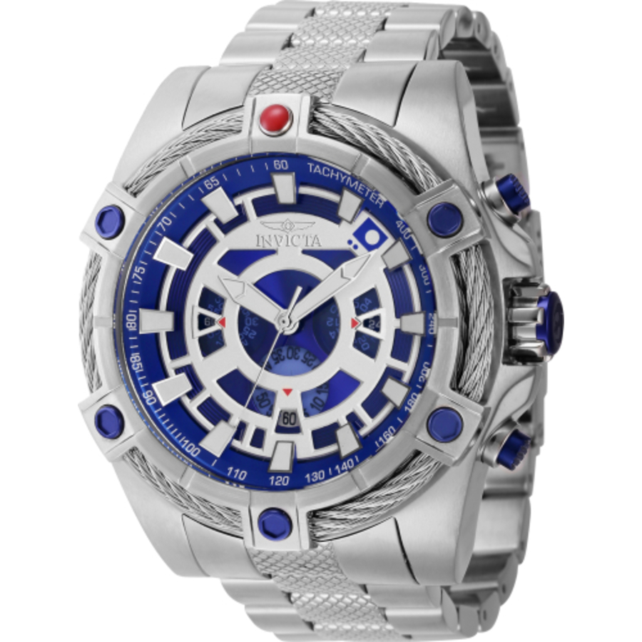 Invicta Star Wars R2-d2 Chronograph Quartz Mens Watch 40088 In Red   / Blue / Silver