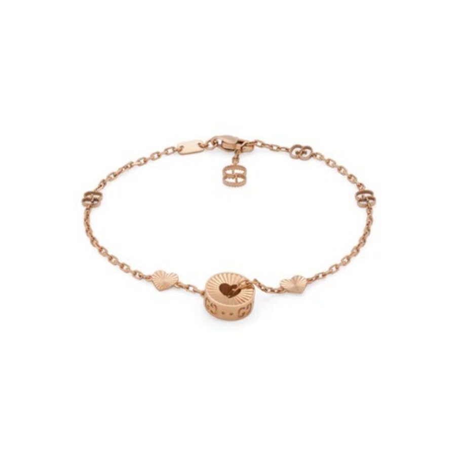 Gucci 18k Rose Gold Icon Heart Bracelet In Rose Gold-tone