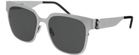 Saint Laurent Grey Square Ladies Sunglasses Slm41-30007193005 In Grey,silver Tone