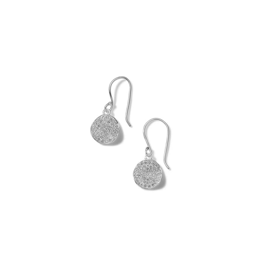 Shop Ippolita Mini Flower Drop Earrings In Sterling Silver With Diamonds In White