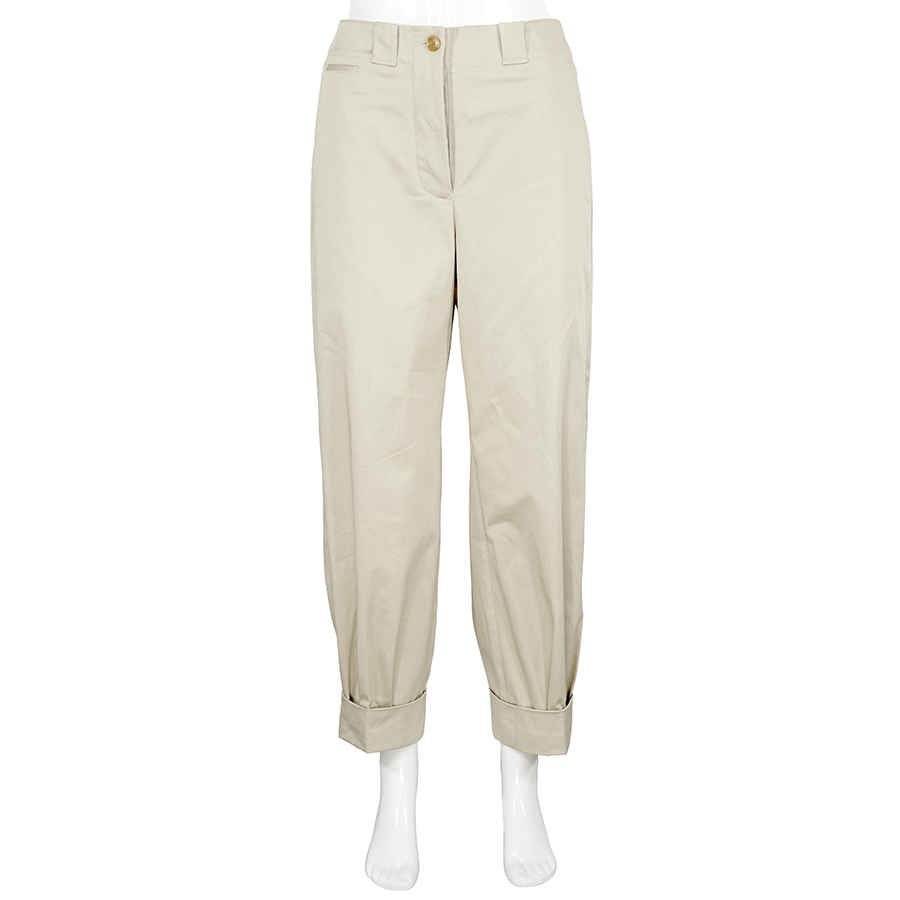 Burberry Ladies Stone Cropped Trouser