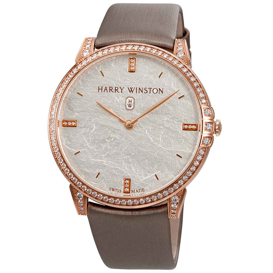 Harry Winston 18k Rose Gold Diamond Ladies Watch Midqhm39rr004 In Chrome / Gold / Gold Tone / Rose / Rose Gold / Rose Gold Tone / Slate / Taupe