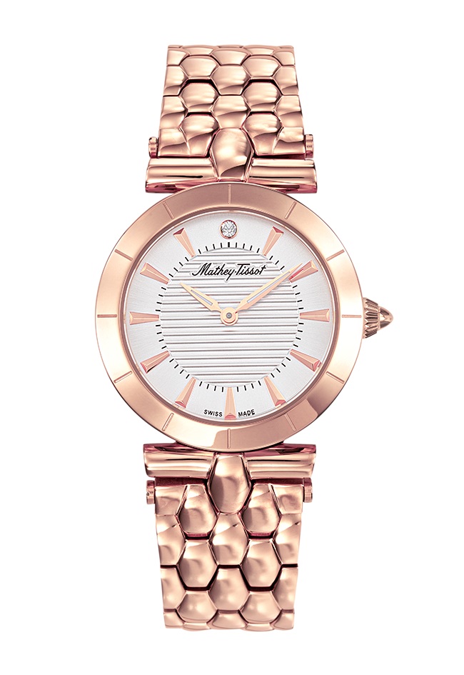 Mathey-tissot Tarta Quartz White Dial Ladies Watch D106ri In Gold Tone / Rose / Rose Gold Tone / White