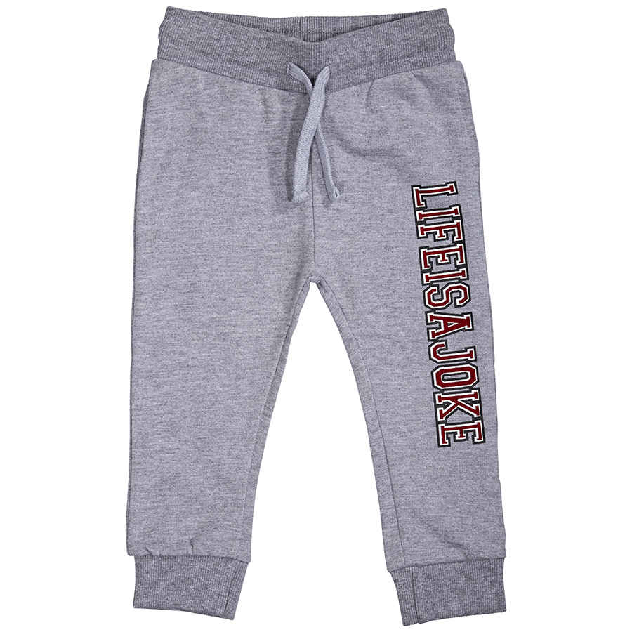 Elevenparis Kids' Grey Life Is A Joke Sweatpants In Gray