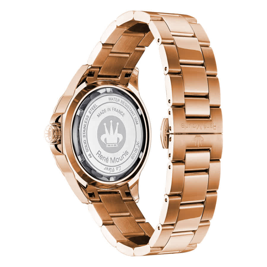 Shop Rene Mouris La Fleur Mother Of Pearl Dial Ladies Watch 50105rm9 In Gold Tone / Mop / Mother Of Pearl / Rose / Rose Gold Tone