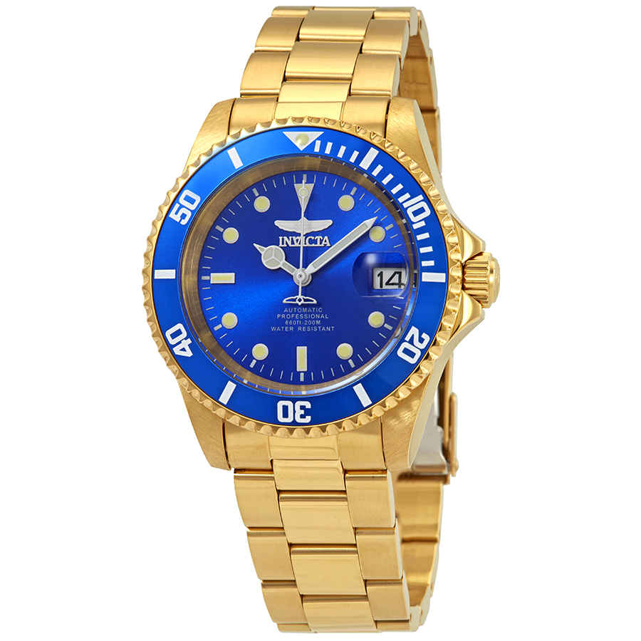 Invicta Pro Diver Automatic Blue Dial Mens Watch 24763 In Blue / Gold Tone / Yellow