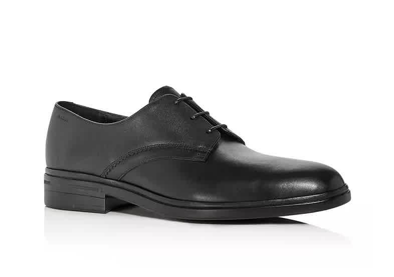 BALLY MENS NELIX BLACK LEATHER PLAIN-TOE OXFORDS, BRAND SIZE 9 (US SIZE 10)