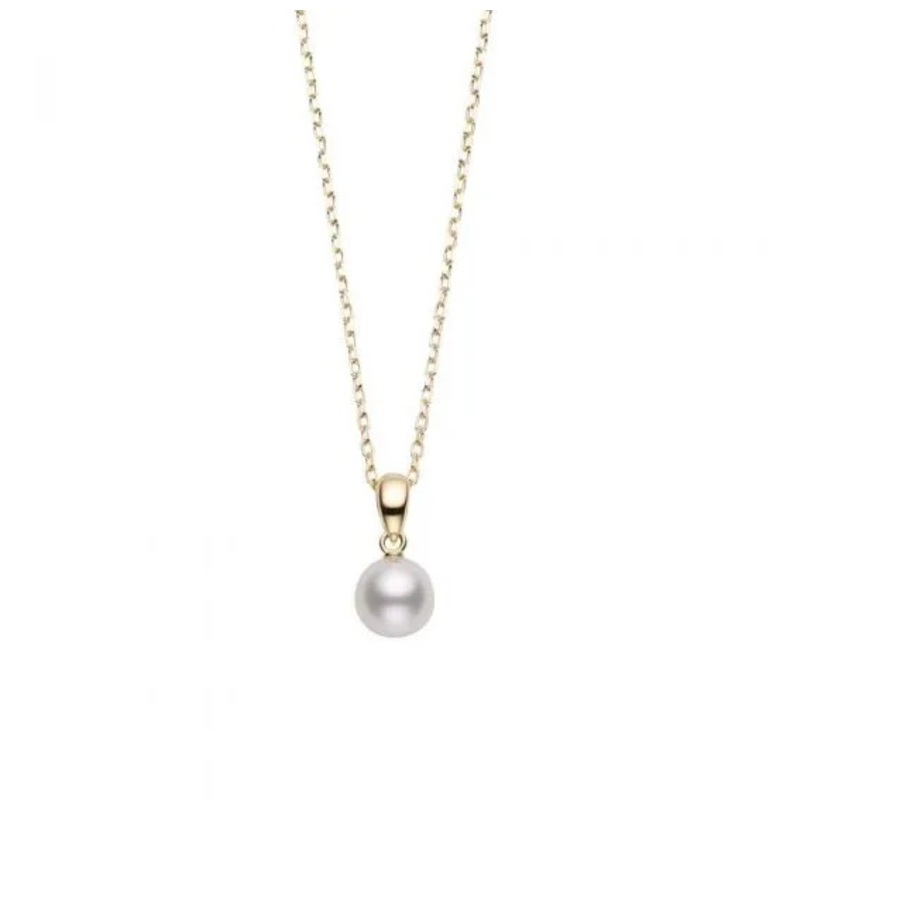 Mikimoto 7mm A Grade Akoya Cultured Pearl Pendant In 18k Yellow Gold