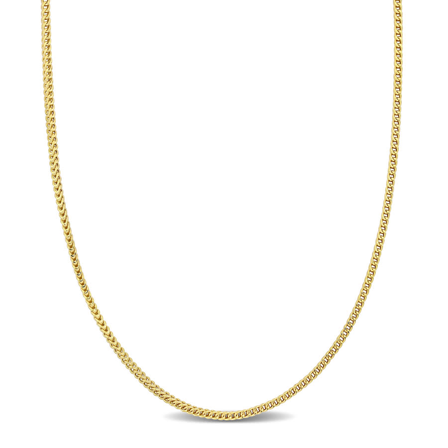 Amour 1.85mm Franco Link Chain Necklace In 10k Yellow Gold- 18 In In Two-tone