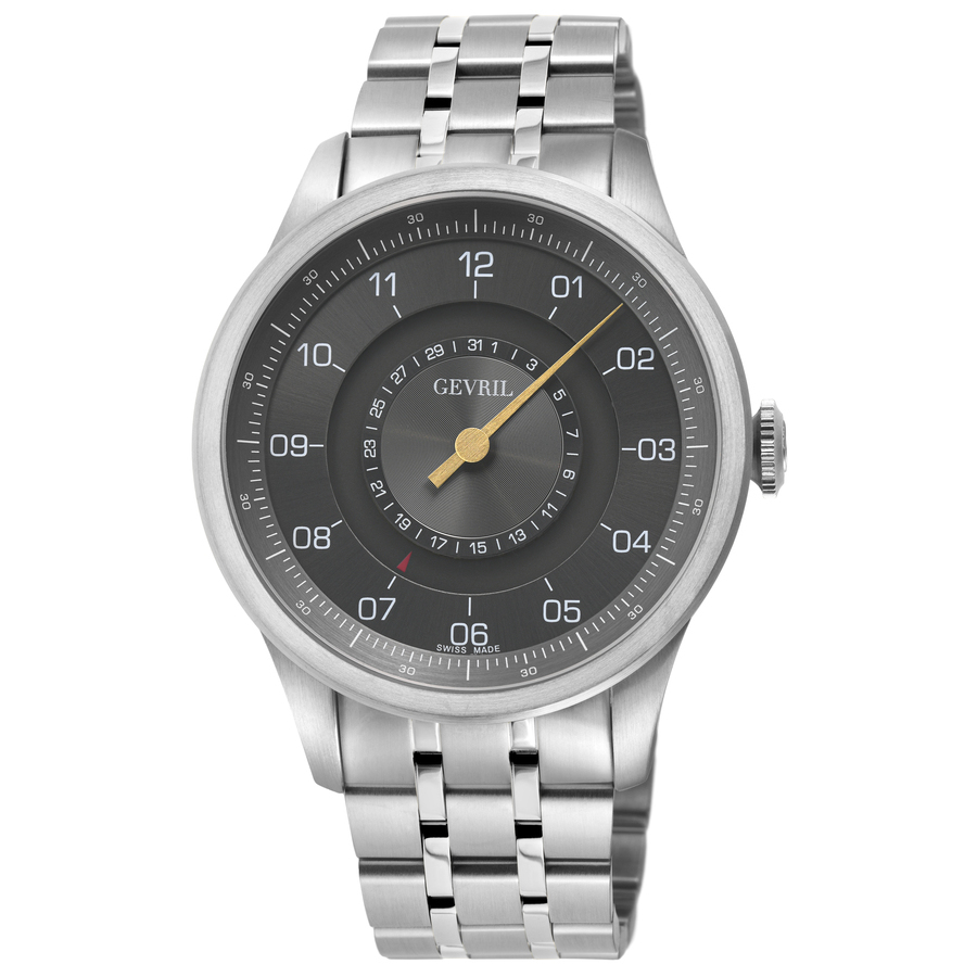 Gevril Jones Street Swiss Automatic Bracelet Watch, 45mm In Gold Tone / Grey