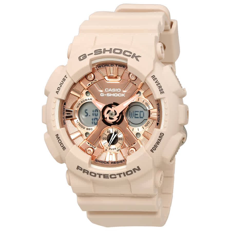 Casio G-shock Rose Gold-tone Dial Unisex Watch Gma-s120mf-4acr In Gold / Gold Tone / Pink / Rose / Rose Gold / Rose Gold Tone