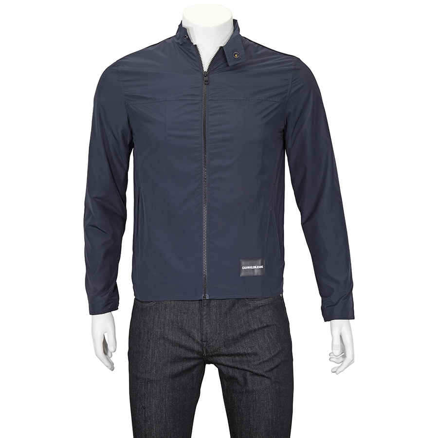 Calvin Klein Mens Navy Lightweight Biker Jacket In Blue