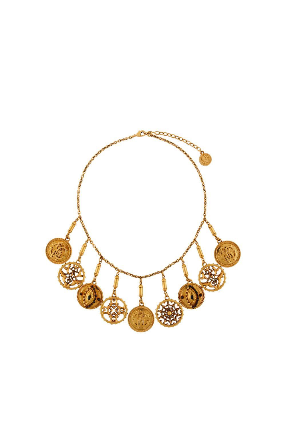 Roberto Cavalli Ladies Lucky Coin Choker Necklace In Gold / Gold Tone