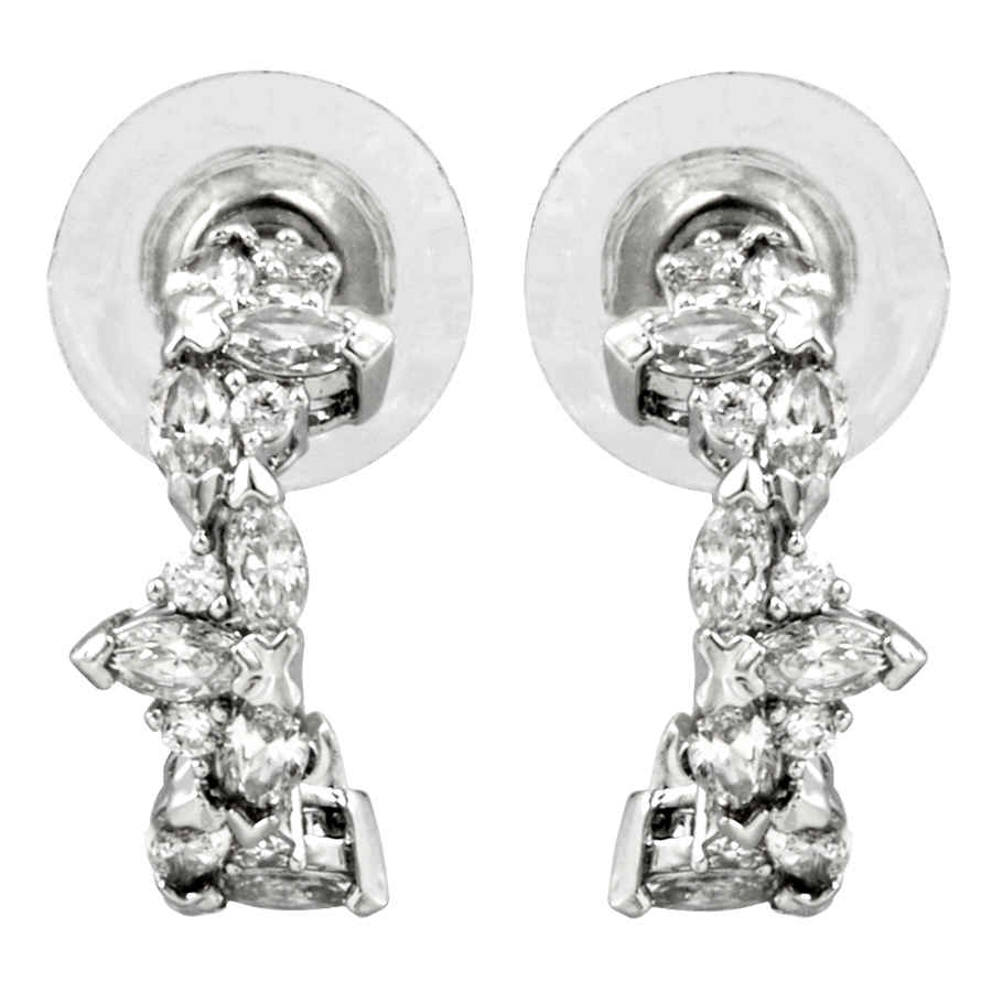Swarovski Rhodium-plated Hoop Earrings In Silver